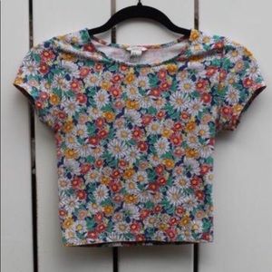 90's Style Floral Crop Top (XS/S)